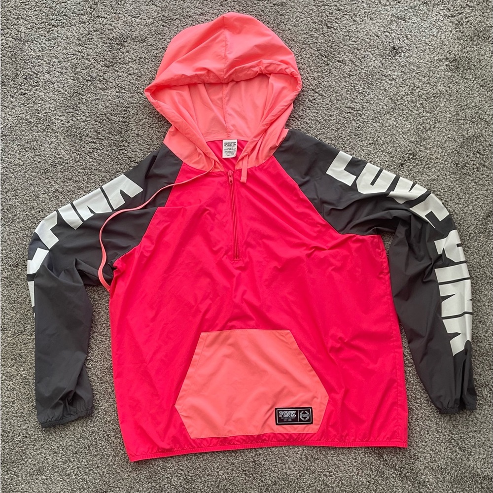 Victoria’s Secret PINK Dark Grey & Pink Windbreaker Jacket